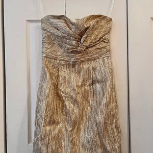 *NWT* Tibi Golden Jacquard Mara Sweetheart Twisted Knot Strapless Dress (size 6)